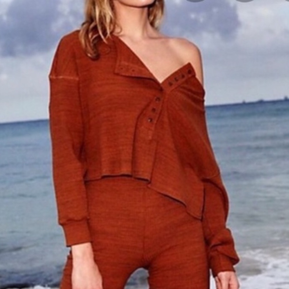 Free People Beach Cropped Henley